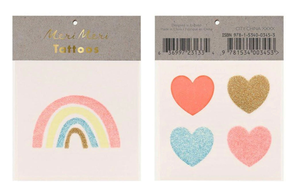 Meri Meri Rainbow & Hearts Small Tattoos
