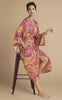 Powder Tropical Toile Kimono Gown - Pineapple & Fuchsia