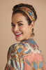 Powder Elasticated Headband - Mediterranean Paisley In Coral