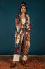 Powder Winter Floral Kimono Gown - Terracotta