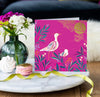 Sara Miller Elegant Pink Birds Card