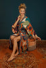 Powder Winter Floral Kimono Gown - Terracotta