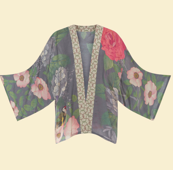 Powder Hedgerow Kimono Jacket - Pewter