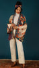 Powder Winter Floral Kimono Jacket - Terracotta