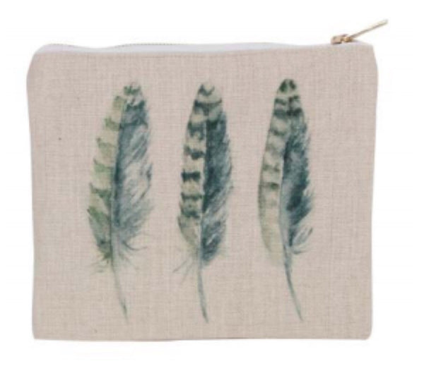 Gisela Graham Feather Print Pouch