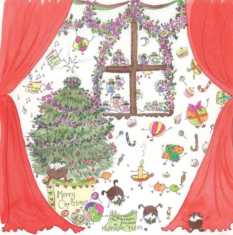 The Porch Fairies Christmas Card - 'Midnight Mess'