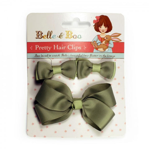 Belle & Boo Pretty Hair Clips - Sage