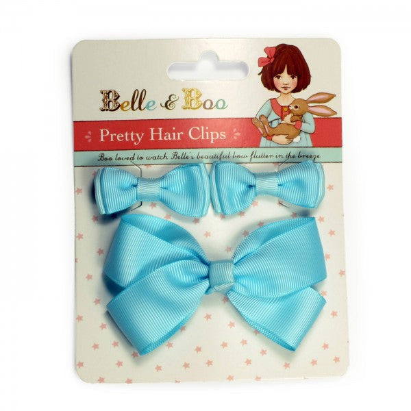Belle & Boo Pretty Hair Clips - Aqua