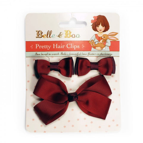 Belle & Boo Pretty Hair Clips - Ruby