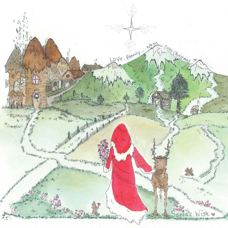 The Porch Fairies Christmas Card - 'Santa's Wish'