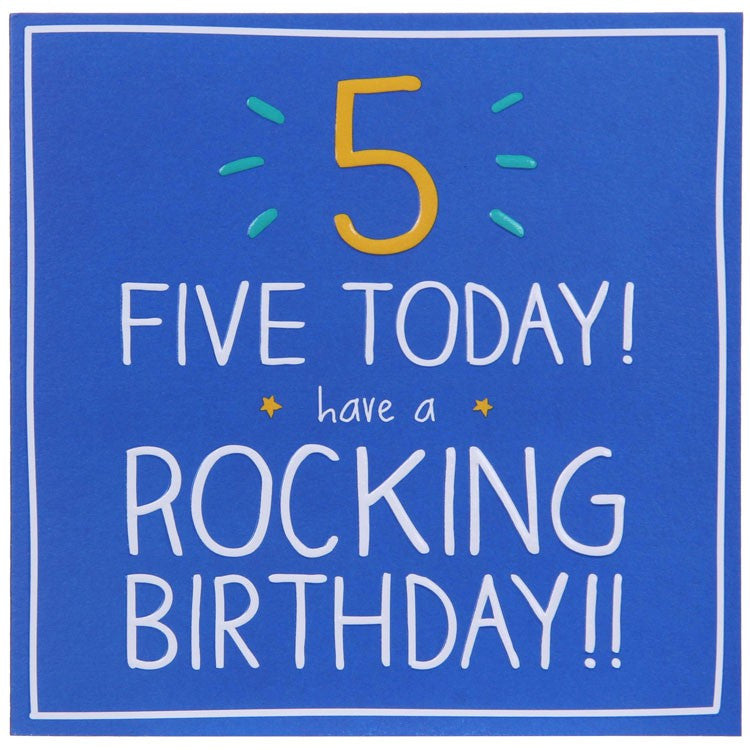 Happy Jackson Age 5 Birthday Card - Rocking Birthday