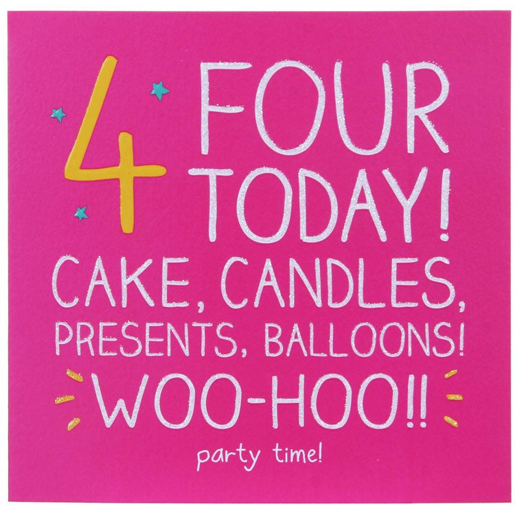 Happy Jackson Age 4 Birthday Card - Woo-Hoo!!